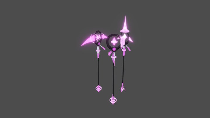 magic staff scythe lance 3D Model