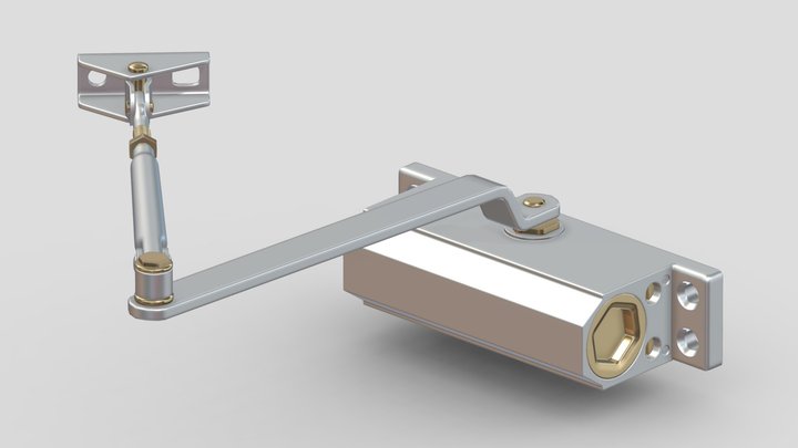 Hydraulic Door Closer 3D Model