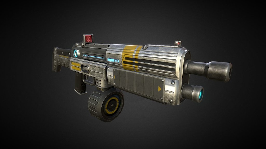 Low Poly Machine Gun