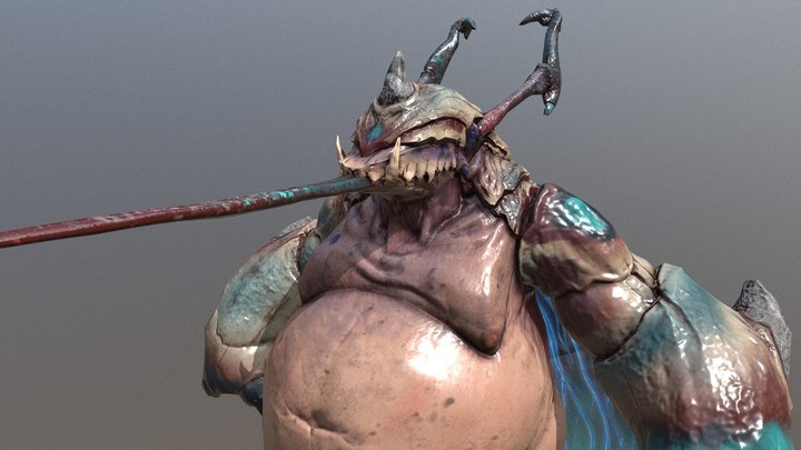 Qerth'yuilm, Greedy Creature (T-posed) 3D Model