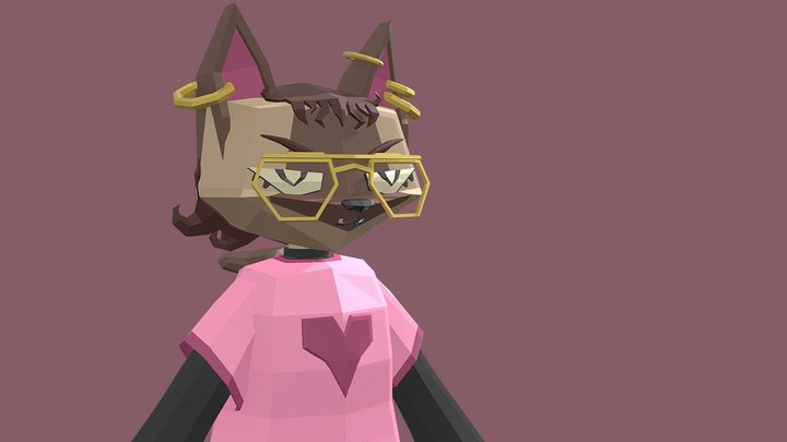 Humanoid Cat Character 3D Model
