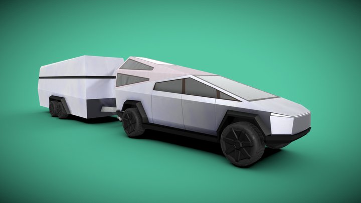 Cybertruck Tesla Low-poly 3D model 3D Model