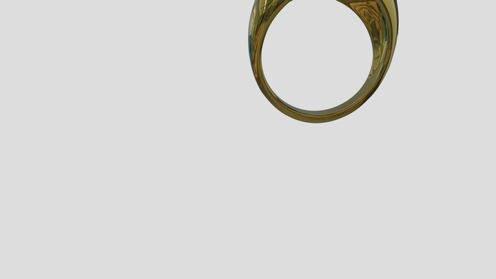 Signet ring with Initials on crest 3D Model