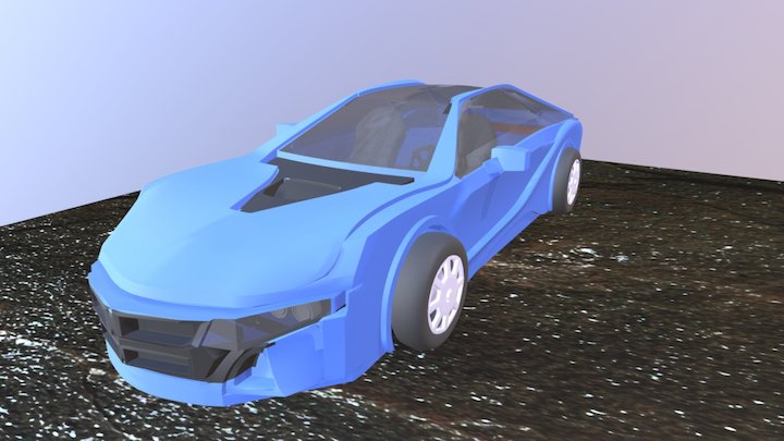 Sportscar made in Blender 3D Model