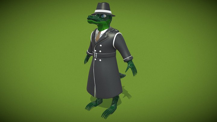 Detective Lizard Character | Game-Ready – Modello 3D gratuito STL