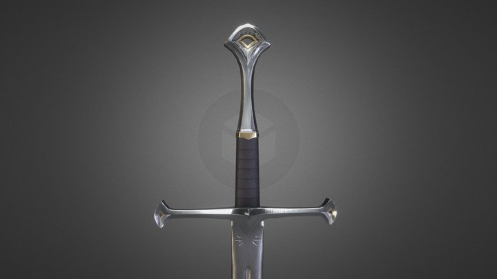 Medieval Knight's Long Sword 3D Model