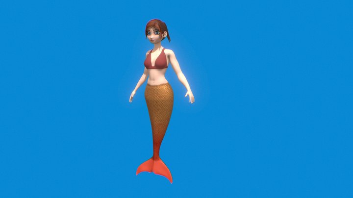 Nia (Cartoon mermaid) 3D Model