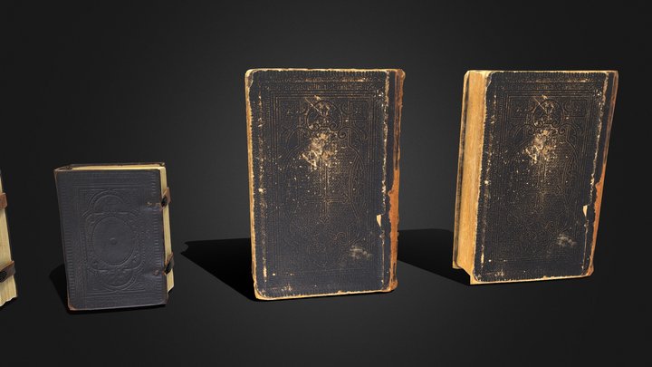Old Damaged Books set - Sample 3D Model