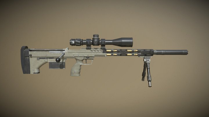 Desert Tech SRS A2 - Low poly model & 4K texture 3D Model