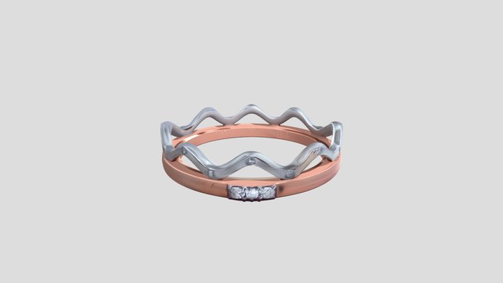 Decorative ring with diamonds 3D Model