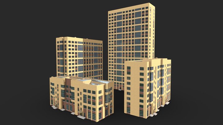 Appartment Buildings 3D Model