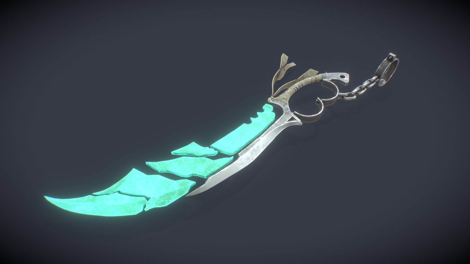 3D model Crystal Katana VR / AR / low-poly