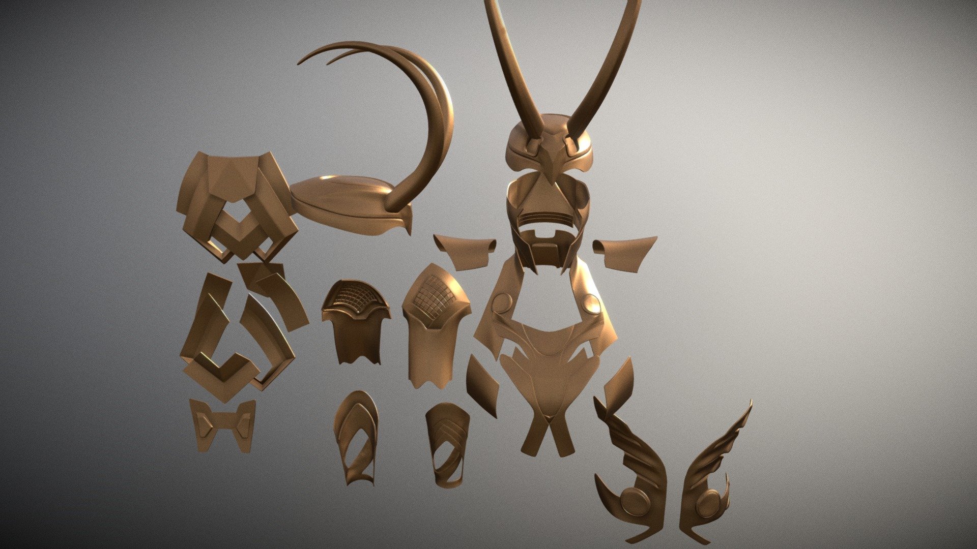 Loki Armor_Exploded - 3D model by afriedlander [37fd2d3] - Sketchfab