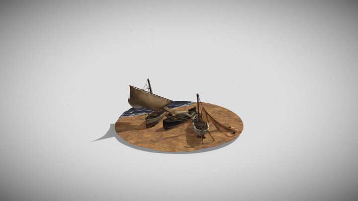 Estudio de Barcas (1908) - Joaquin Sorolla 3D Model