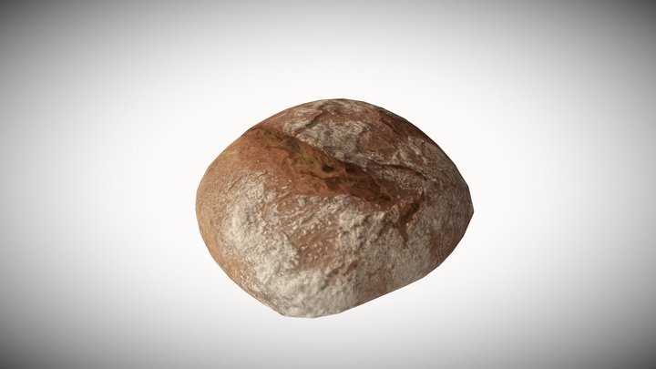 Bread Low Poly optimized for games 3D Model