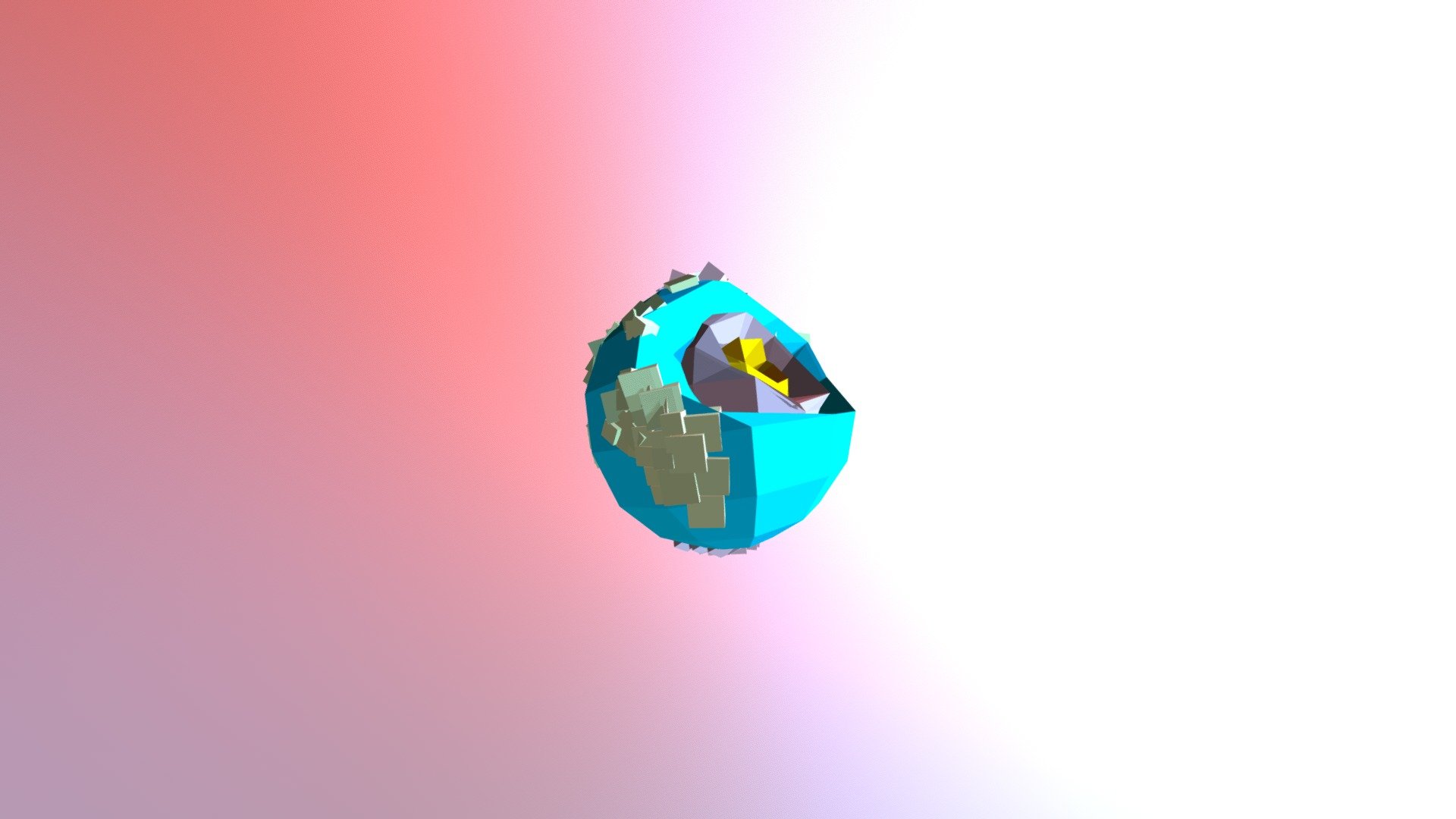 Low poly globe earth with layers