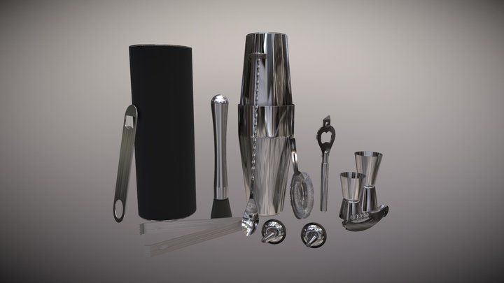 Bartender Set 3D Model