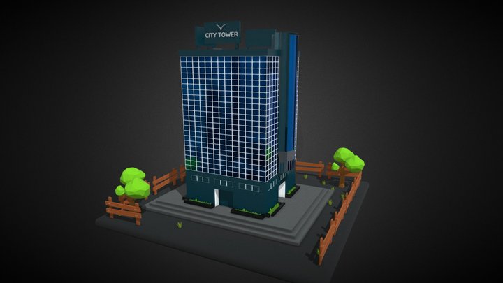 LowPoly Building (Tower) 3D Model