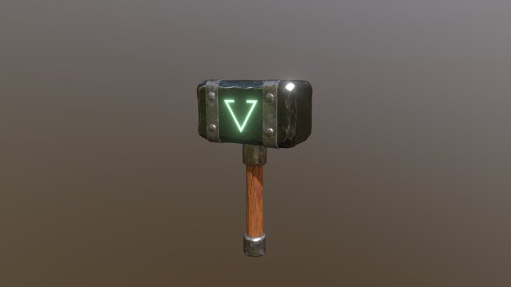 Fantasy Hammer Game Asset 3D Model