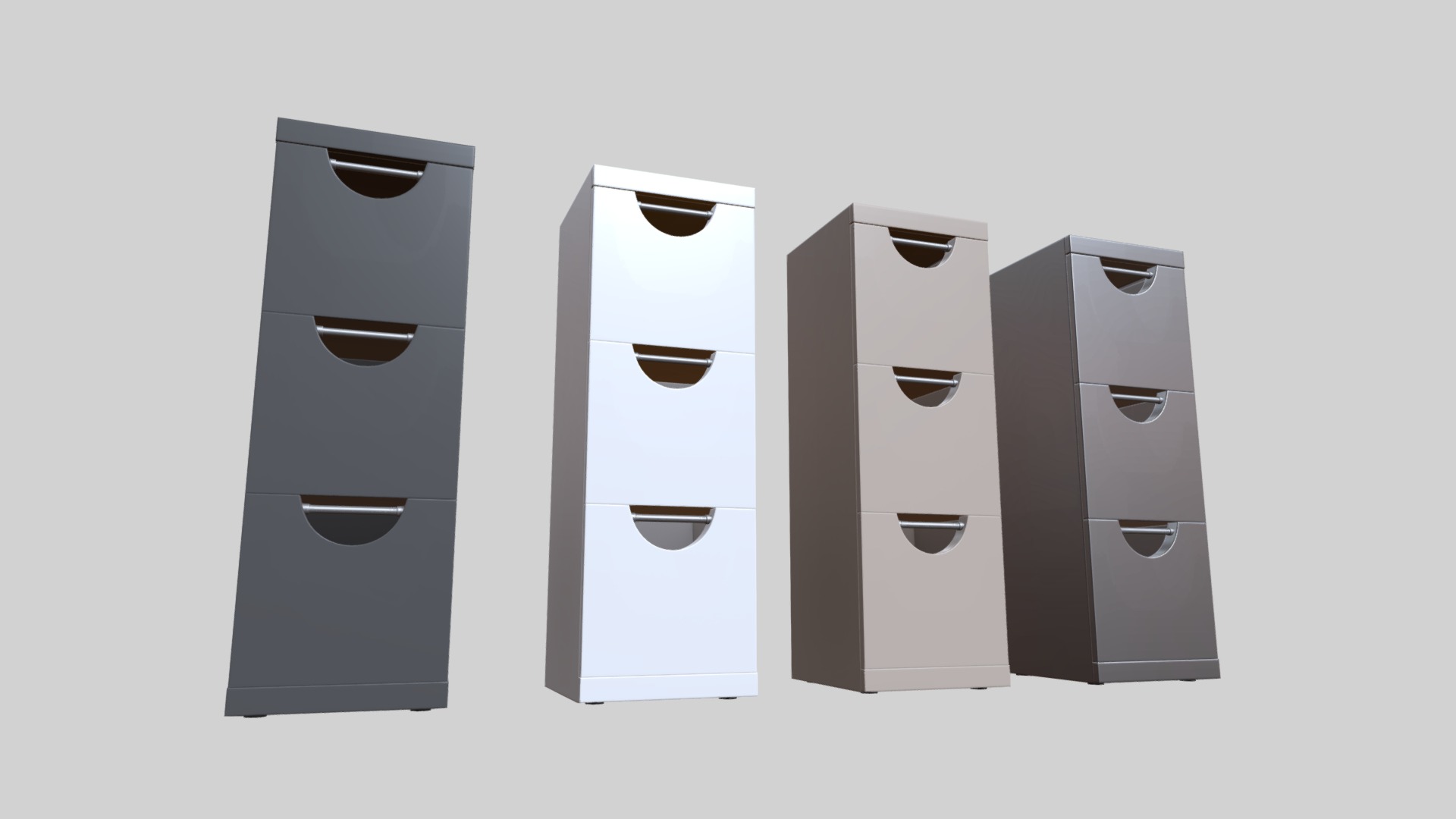3D model Filing cabinets - This is a 3D model of the Filing cabinets. The 3D model is about shape.