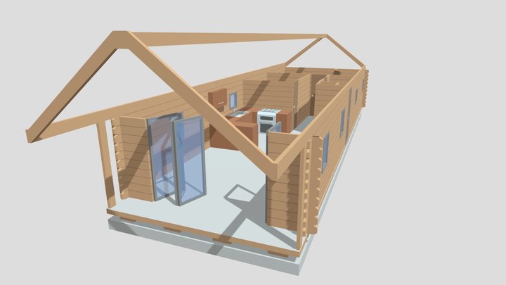 Wood Cabin 3D Model