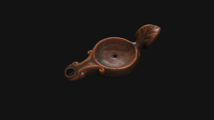 Ancient Roman oil lamp replica 3D Model