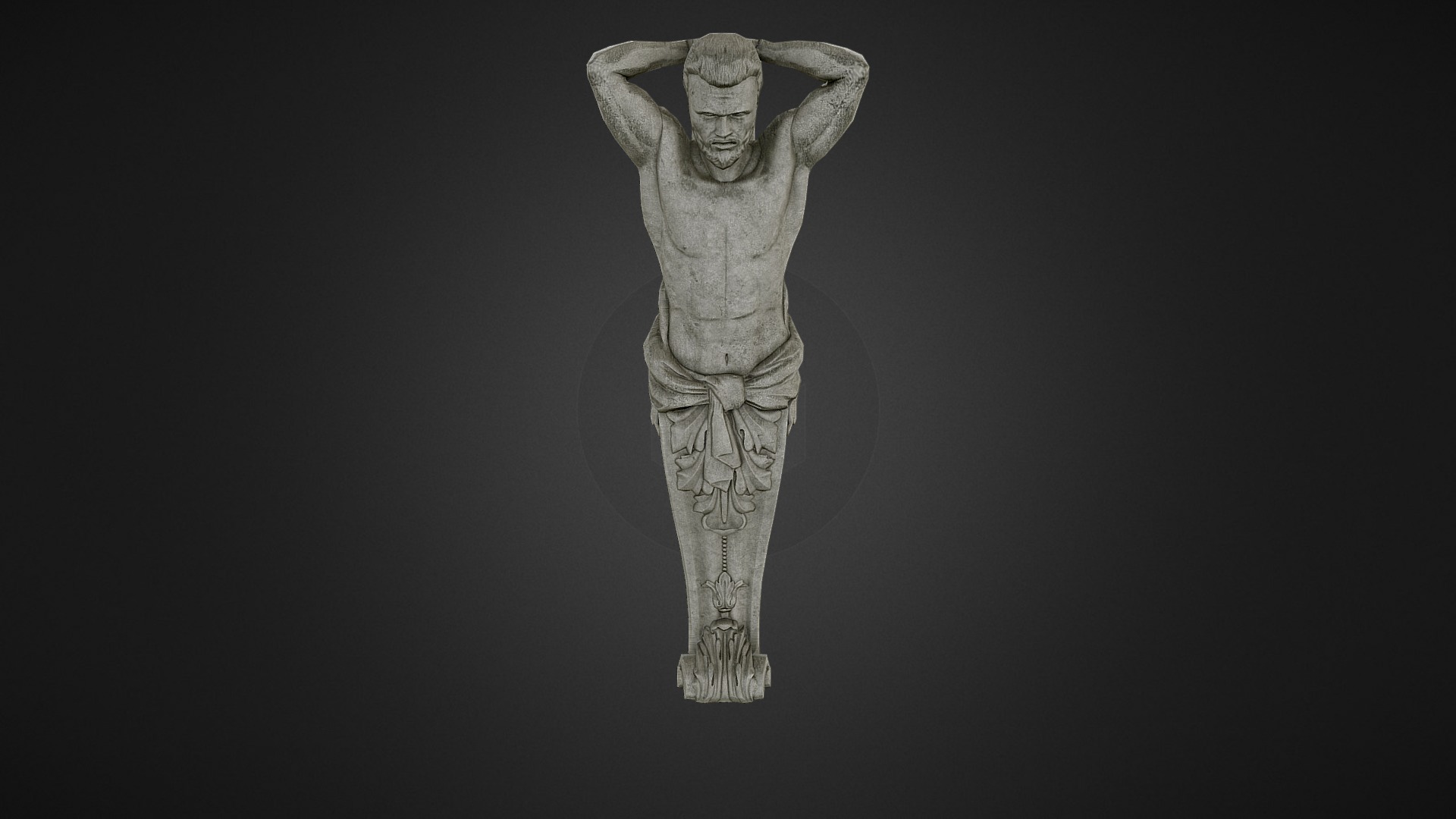 3D model Caryatid - This is a 3D model of the Caryatid. The 3D model is about a statue of a person.