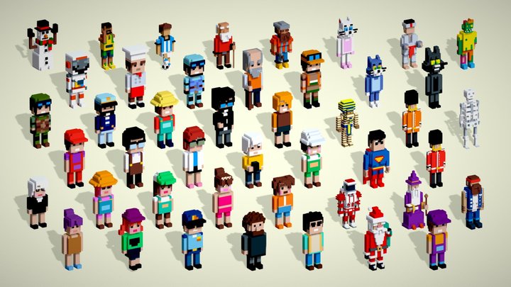 Little People - Voxel Character Pack - Low Poly 3D Model