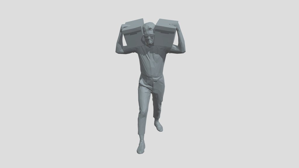 Lowpoly Male Carrying Boxes