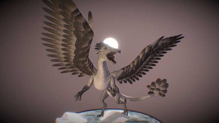 Apricot The Dragon in Winter Colours 3D Model