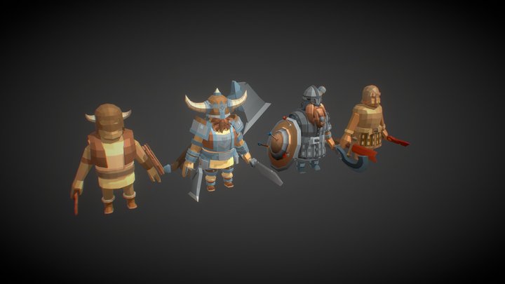 Dwarfs And Vikings 3D Model