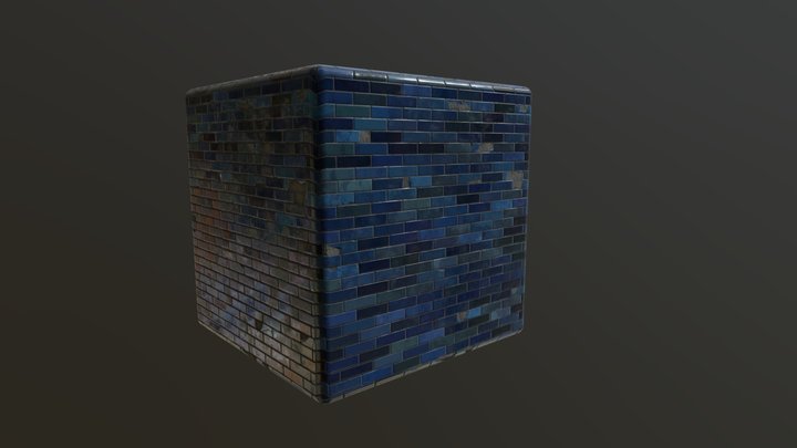 Material - Blue Ceramic Tiles 3D Model