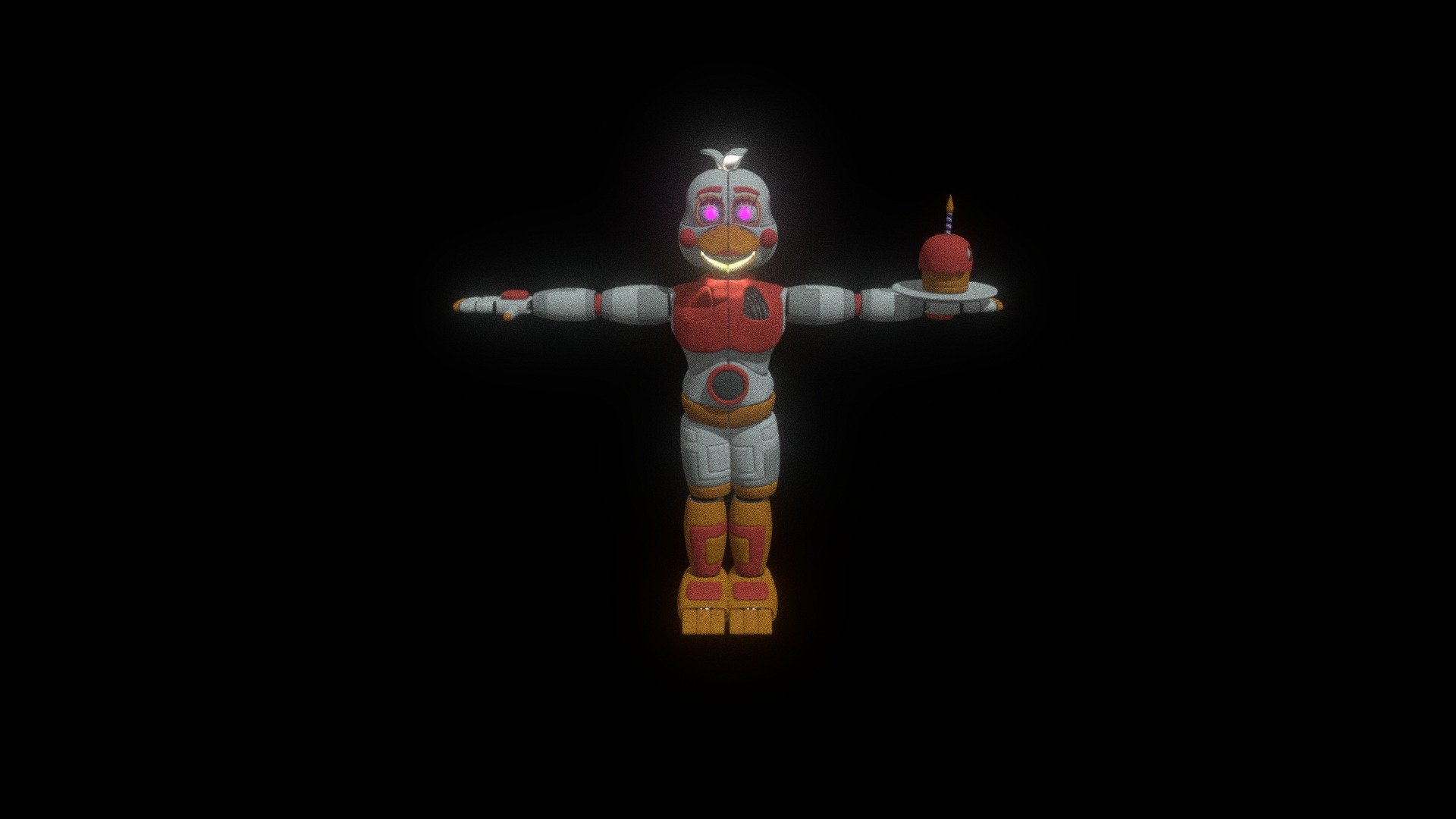 UCN Funtime Chica Lo-poly - Download Free 3D model by Cade [e0fccec] -  Sketchfab