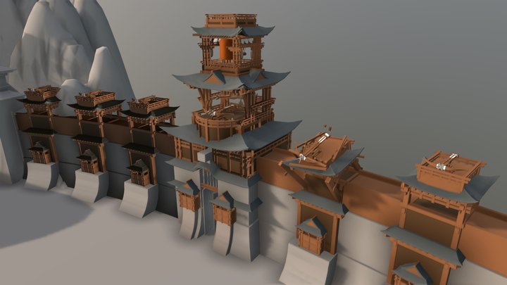 Castlewall Scene 01 3D Model