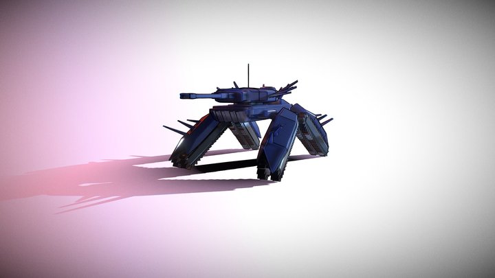 Sci-Fi Anime Tank 3D Model