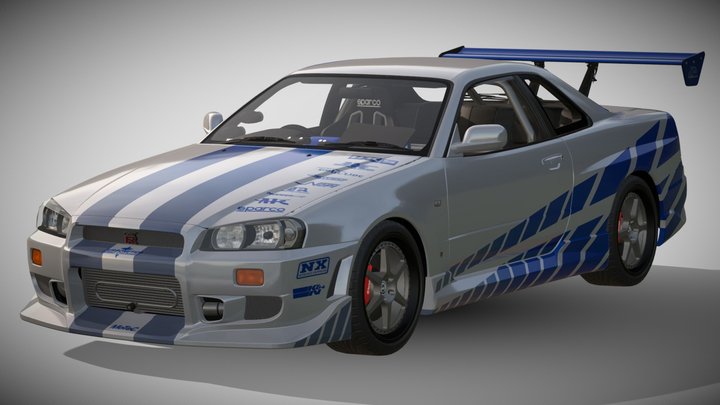 1999 Nissan Skyline GTR R34 C-West  2F2F 3D Model