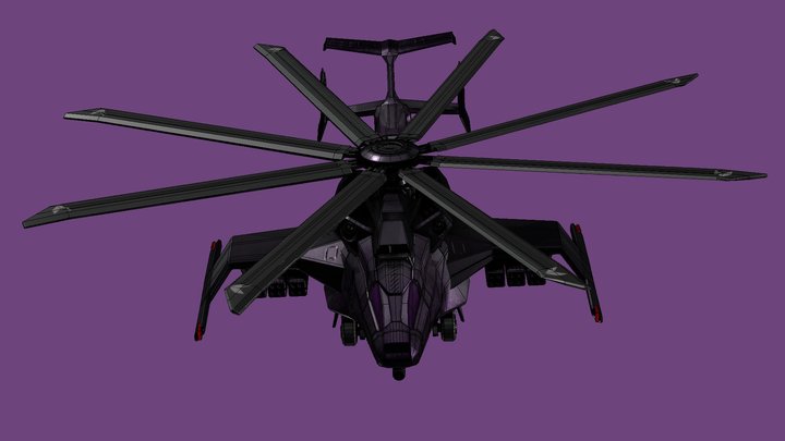 Attack Helicopter Sci-Fi (Generic) 3D Model