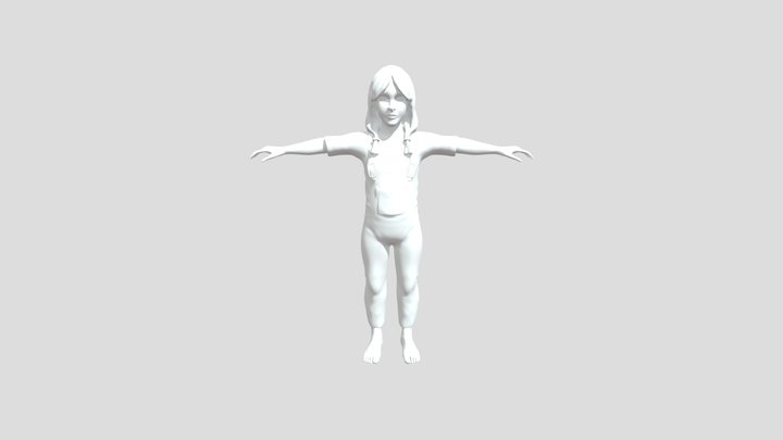 Girl In Overalls 3D Model