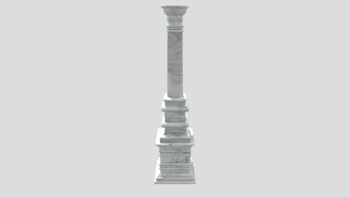 Marble Veined Pillars 3D Model