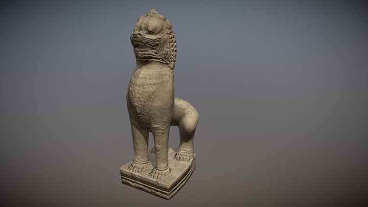 Bayon Lion Statue 3D Model