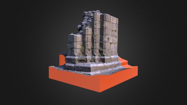 Sawley Abbey Pillar Ruin 3D Model