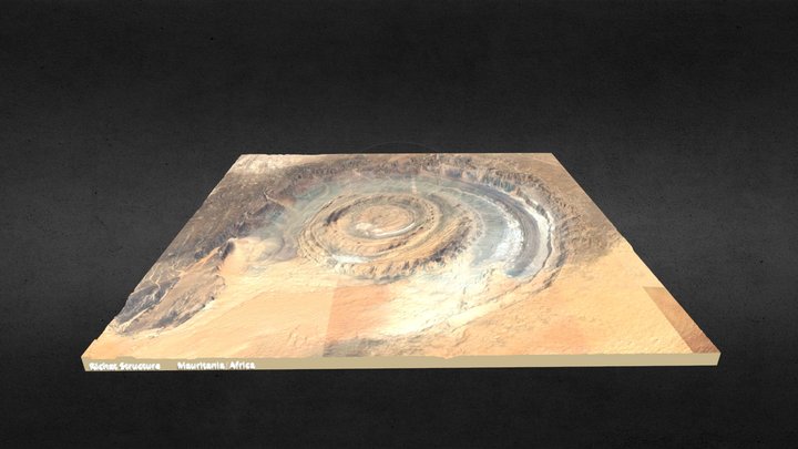 🔎 Richat Structure 3D Map 👁️ Eye of the Sahara 3D Model