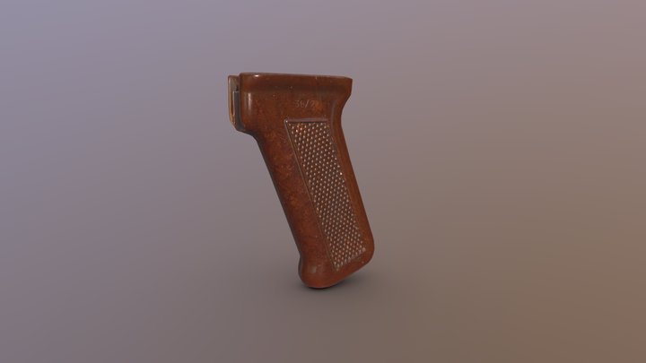 Scan of soviet AKM / AK 74 bakelite pistol grip 3D Model