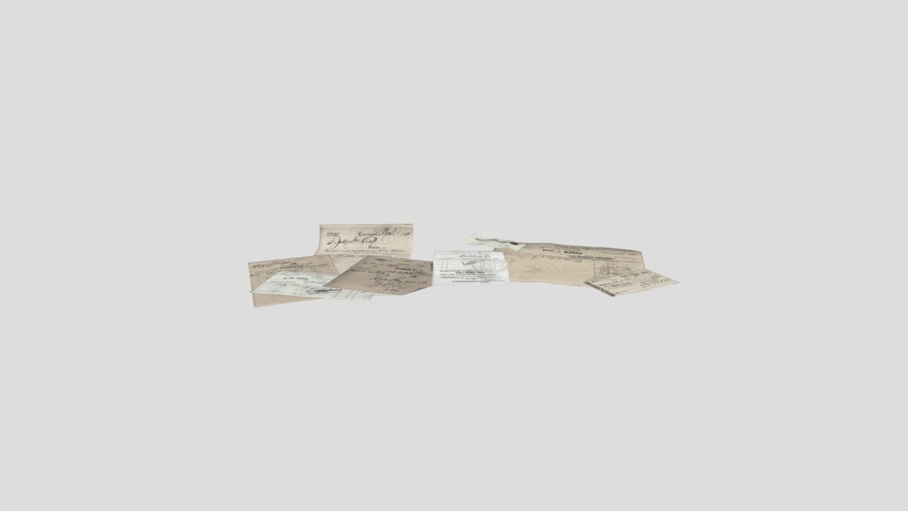 19th Century Paper Clutter Receipts