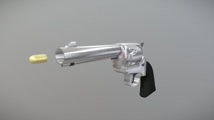 Revolver (Rigged) 3D Model