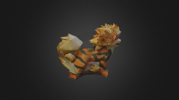 PaperPokes Arcanine #3DST29 3D Model