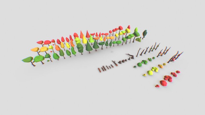 Low Poly Nature Pack for Unity or unreal Engine 3D Model