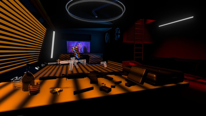 Blade Runner Style Cyberpunk Apartment