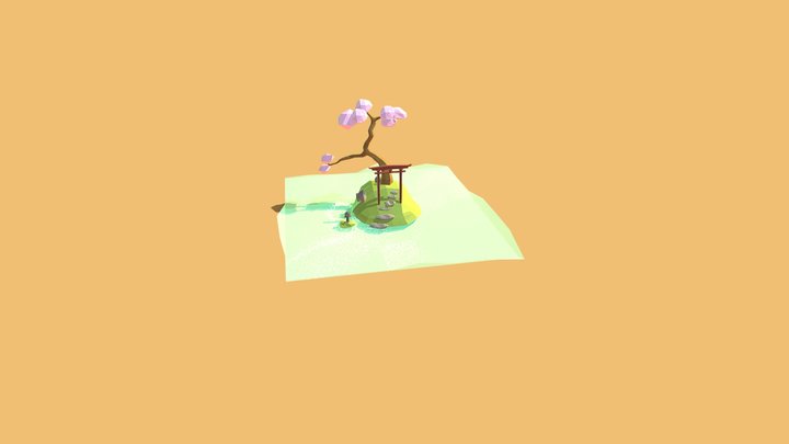 Japan Island Low Poly 3D Model