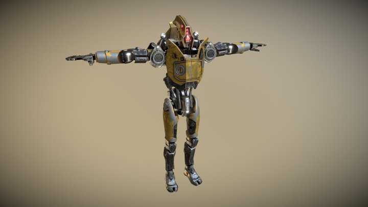 Sci-fi Battle Droid 3D Model